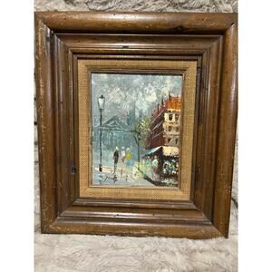 Vintage Painting Framed Signed Cityscape